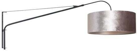 Steinhauer Elegant Classy wandlamp zwart en zilver kap zwart/wit snoer