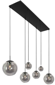 Steinhauer Hanglamp bollique L 120 cm B 25 cm 6 lichts 3499 zwart