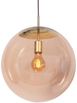 Steinhauer Hanglamp Bollique, messing, Ø 40 cm, glas, 1-lamp, bol messing, barnsteen