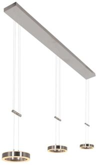 Steinhauer Hanglamp Piola 3 lichts L 120 cm mat chroom Zilverkleurig