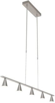 Steinhauer Hanglamp Vortex 5 lichts L 120 cm mat chroom Zilver