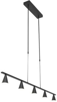 Steinhauer Hanglamp Vortex 5 lichts L 120 cm zwart