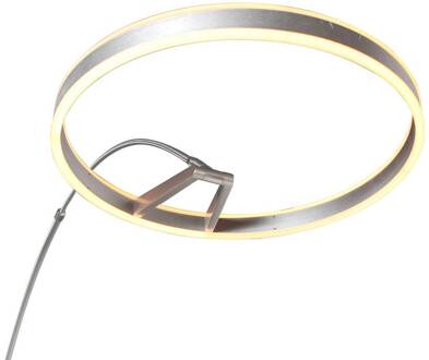 Steinhauer LED-booglamp Ringlux, staalkleurig, metaal, CCT, dimbaar