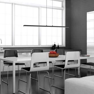 Steinhauer LED hanglamp Bande, 150 cm up/down, zwart, CCT, dimmer