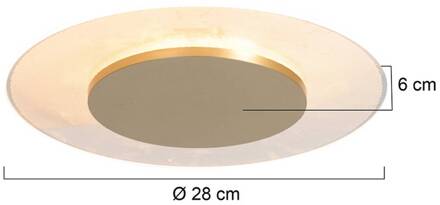 Steinhauer LED plafondlamp Lido, goudkleurig, Ø 28 cm goud, gesatineerd