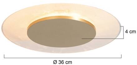 Steinhauer LED plafondlamp Lido, goudkleurig, Ø 36 cm goud, gesatineerd