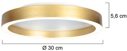 Steinhauer LED plafondlamp Ringlux goudkleurig, Ø 30 cm, metaal, 2.700 K