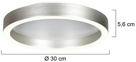 Steinhauer LED plafondlamp Ringlux staalgrijs, Ø 30 cm, metaal, 2.700 K