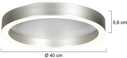 Steinhauer LED plafondlamp Ringlux, staalgrijs, Ø 40 cm, metaal, 2.700 K