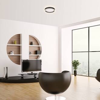 Steinhauer LED plafondlamp Ringlux, zwart, Ø 30 cm, metaal, 2.700 K