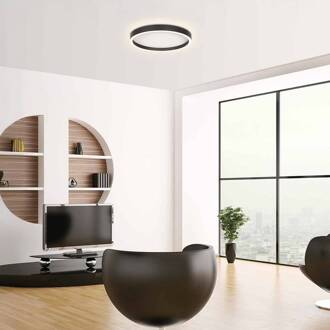 Steinhauer LED plafondlamp Ringlux, zwart, Ø 40 cm, metaal, 2.700 K