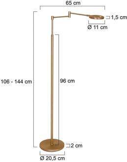Steinhauer LED vloerlamp Soleil brons geborsteld, metaal, dimmer geborsteld brons