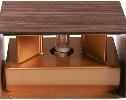 Steinhauer LED wandlamp Muro 3365, houtlook, hoekig, G9, 2.700 K houtkleurig