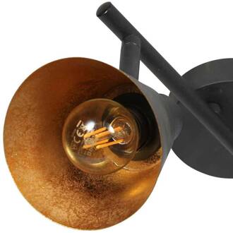 Steinhauer Plafondspot Oeroe, 2-lamps, zwart, metaal, E14