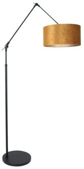 Steinhauer Prestige Chic vloerlamp met gouden velvet kap Zwart