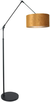 Steinhauer Prestige Chic vloerlamp met gouden velvet kap Zwart