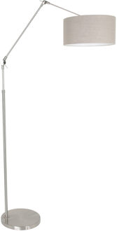 Steinhauer Prestige Chic vloerlamp met lampenkap staal met beige Zilver