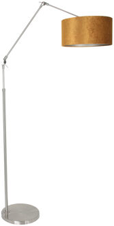 Steinhauer Prestige Chic vloerlamp staal met goud met knikarm Zilver