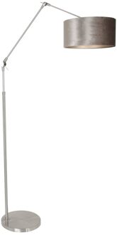 Steinhauer Prestige Chic vloerlamp staal met zilver met lampenkap