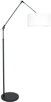 Steinhauer Prestige Chic vloerlamp zwart met beige lampenkap Ø40 cm