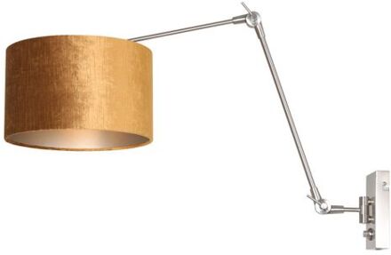 Steinhauer Prestige Chic wandlamp staal en goud tot 105 cm diep Zilver