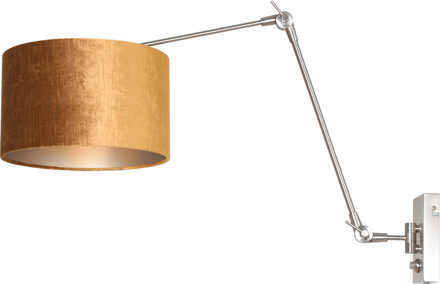 Steinhauer Prestige Chic wandlamp staal en goud tot 105 cm diep Zilver