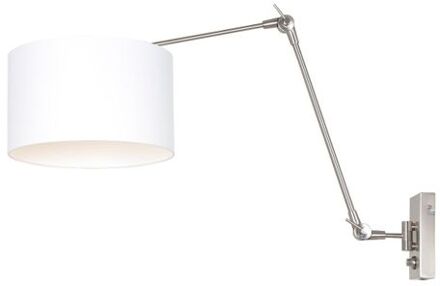 Steinhauer Prestige Chic wandlamp staal en wit dimmer op het product Zilver