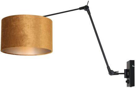 Steinhauer Prestige Chic wandlamp zwart en goud kap ?30 cm