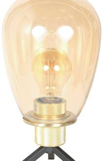 Steinhauer Reflexion tafellamp, Ø 15 cm, hoogte 28 cm, glas, messingkleurig messing, barnsteen