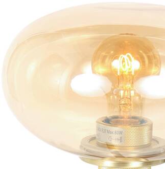 Steinhauer Reflexion tafellamp, Ø 22 cm, messingkleurig, glas messing, barnsteen