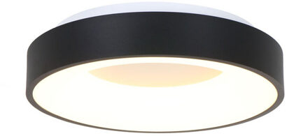 Steinhauer Ringlede plafondlamp zwart ingebouwd LED 2700K