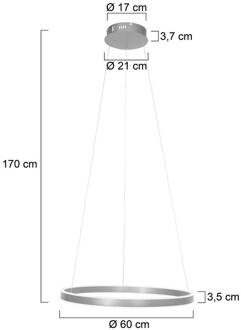 Steinhauer Ringlux hanglamp, Ø 60 cm, 2-lamps, staal