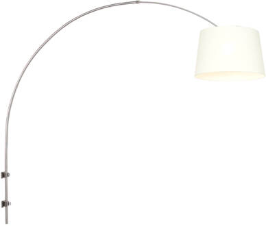 Steinhauer Sparkled Light wandlamp staal grof linnen witte lampenkap