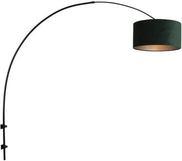 Steinhauer Sparkled Light wandlamp zwart met groen kap ?40 cm