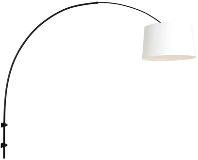 Steinhauer Sparkled Light wandlamp zwart met wit linnen boog ?45 cm