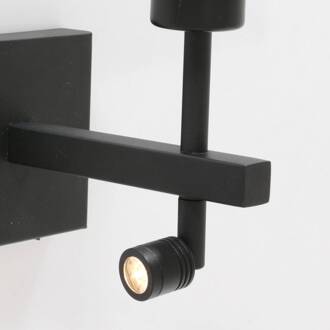 Steinhauer Stang wandlamp, LED leeslampje, naturel vlechtwerk zwart, Natur