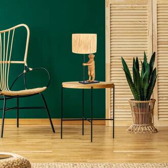 Steinhauer Tafellamp Animaux 3712ZW, vlechtwerk Natur zwart, Naturel, Bruin