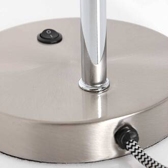 Steinhauer Tafellamp met veer, staalkleurig, metaal, flexibele arm, schakelaar