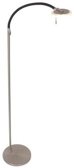 Steinhauer Turound staande leeslamp staal met transparant glas dimmer Zilver
