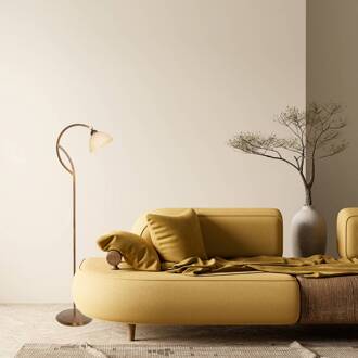 Steinhauer Vloerlamp Anthea, brons, crème, metaal, glas, E27 brons, albast