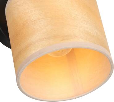Steinhauer Wandlamp bamboe, 1-lamp naturel, zwart