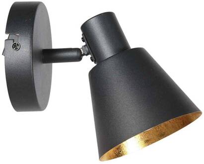 Steinhauer Wandspot Oeroe, 1-lamp, zwart, metaal, E14