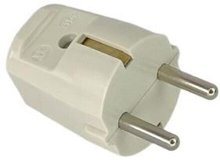 stekker 230v 2p+ra hard pvc wit kaiser