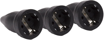 Stekker - 3x - rubber contra - met randaarde - 250 volt