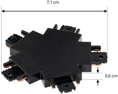 stekker Lumaro, 5-voudig, zwart, kunststof