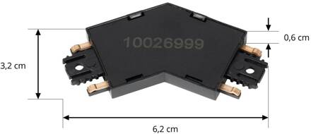 stekker Lumaro, zwart, 135°, kunststof