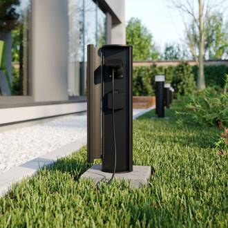 stekkerdoos Corban, deur, 2 stopcontacten, IP44 antraciet