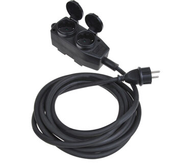 Stekkerdoos-schuko Viervoudig 1,5 Mm 5 Meter Zwart