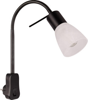 Stekkerlamp met Schakelaar - Trion Fukara - E14 Fitting - 4.9W - Warm Wit 3000K - Mat Zwart - Metaal