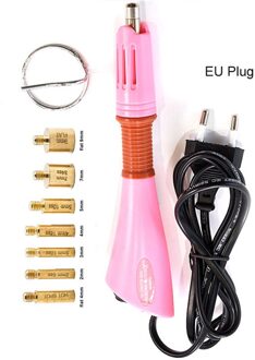 Stekkers Met Eu/Ons Specificaties Stekkers Iron-On Wand Soldeerbout Staven -Boren Applicators 7 Tips fixing Tool Kits EU plug roze